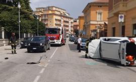 San Severino, incidente in viale Matteotti: coinvolto anche il sindaco di Matelica