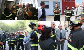 Emergenza sisma, il prefetto Ferdani e il sindaco Sclavi assistono alle esercitazioni dei vigili del fuoco