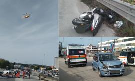 Civitanova, scontro tra scooter e suv sulla rampa d'imbocco della superstrada: grave 21enne (FOTO)