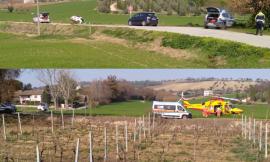 Recanati, perde il controllo dell'auto e finisce nel fossato: interviene l'eliambulanza