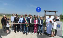 Montecassiano, inaugurato il primo stralcio della pista ciclopedonale: collegherà Sambucheto al centro