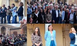 Recanati, Elly Schlein corre con Bravi: "Leva obbligatoria? I giovani prendano in mano il futuro, non il fucile"