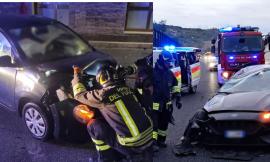 Doppio incidente all'alba: vigili del fuoco impegnati a Treia e in A14, un ferito estratto dalle lamiere