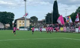 Eccellenza, il Tolentino è in finale playoff: uragano cremisi a Chiesanuova, 4-0 senza storia