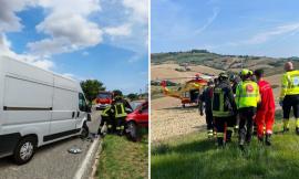 Due incidenti stradali nel pomeriggio: un ferito a Treia e un motociclista in eliambulanza a Torrette