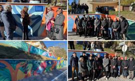 Sarnano, il simbolo del Serafino in un murale: svelata l'opera degli studenti dell'Accademia di Belle Arti