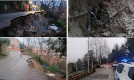 San Severino, frana in via Ariosto: strada chiusa dopo la rottura della condotta idrica