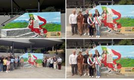 San Severino, l'Articolo 9 della Costituzione prende vita a scuola: nuovo murale al Tacchi Venturi