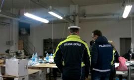 Tolentino, blitz della Polizia Locale in un laboratorio cinese