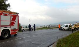 Frontale in via Aldo Moro a Camerino