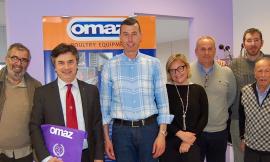 Flavio Corradini in visita all'azienda Omaz di Civitanova