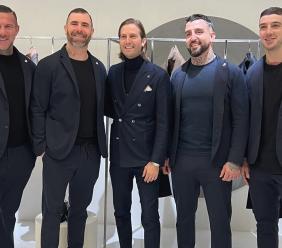 Pitti Uomo, Tombolini incontra quattro calcianti di parte rossa e azzurra