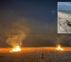Porto Recanati, in spiaggia depositi di tronchi: a pulire sono i villeggianti (FOTO)