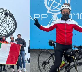 Tonino Pieroni in bici da Camerino a Capo Nord: impresa compiuta dopo 4.000 km
