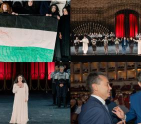 Macbeth, un applauso lungo quanto l’attesa: le bandiere palestinesi chiudono il sipario