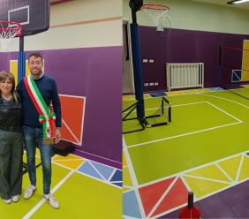 Pioraco, nuovi colori all'Istituto "Nazareno Strampelli": inaugurato il nuovo spazio per l'attività motoria