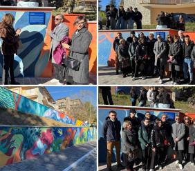 Sarnano, il simbolo del Serafino in un murale: svelata l'opera degli studenti dell'Accademia di Belle Arti Sarnano, il simbolo del Serafino in un murale: svelata l'opera degli studenti dell'Accademia di Belle Arti