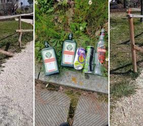 Appignano, il parco in balia dei vandali: staccionate distrutte e alcolici abbandonati nella notte (VIDEO)