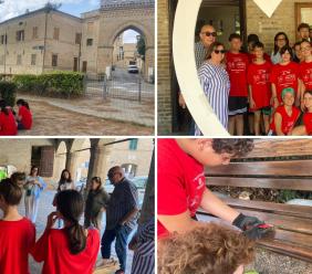 Montelupone - Vernici, panchine rimesse a nuovo e un cuore di legno: la fatica dei ragazzi diventa bellezza