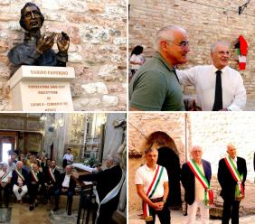 Caldarola, inaugurato a Pievefavera il busto bronzeo di Varino Favorino Caldarola, inaugurato a Pievefavera il busto bronzeo di Varino Favorino