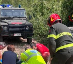 Si ribalta col quad: conducente estratto dal mezzo e trasportato a Torrette Si ribalta col quad: conducente estratto dal mezzo e trasportato a Torrette