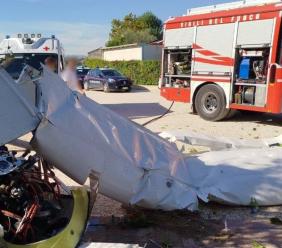 Recanati, ultraleggero precipita durante l'atterraggio: due feriti a Torrette
