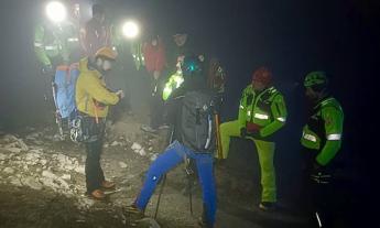 Paura sui Sibillini: due alpinisti bloccati nel ghiaccio, salvati grazie al drone del soccorso alpino