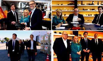 Crisi energetica e mercati, Albano e Acquaroli in visita da Eurosuole: "Istituzioni al fianco delle imprese" (FOTO e VIDEO)