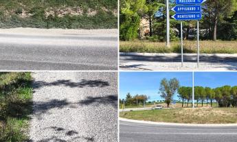 Ghiaia sulla provinciale Cingolana, scooterista cade in curva: "Quel tratto è pericoloso da giorni"