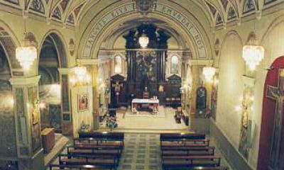 L’interno della chiesa prima dell’evento sismico