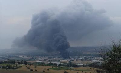 L'incendio dalla zona Vergini bivio per Morrovalle