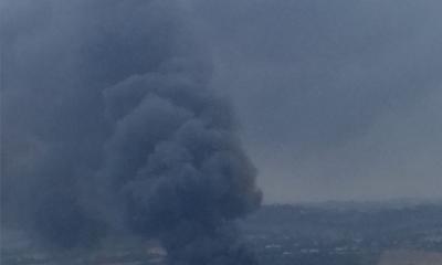 L'incendio dalla zona Vergini bivio per Morrovalle