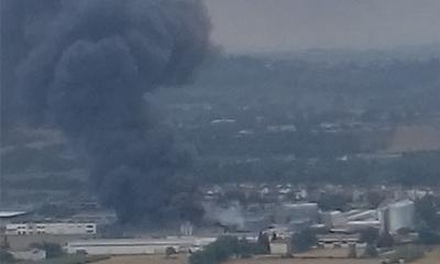 L'incendio dalla zona Vergini bivio per Morrovalle