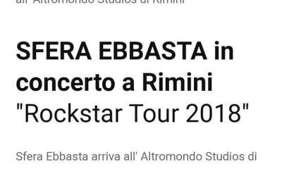 Il sito internet che pubblicizza la serata a Rimini