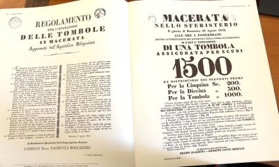 Annuncio cartaceo della Tombola (1842)