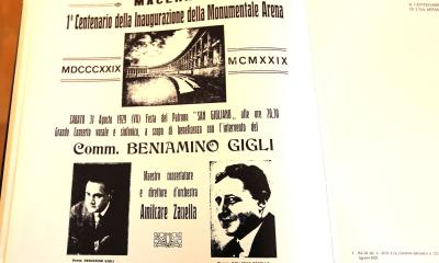 Annuncio cartaceo del primo Centenario dello Sferisterio (1929)