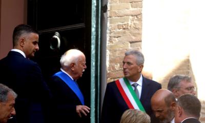 Il Presidente della Provincia Antonio Pettinari e il sindaco di Recanati Antonio Bravi