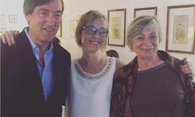 Gioia Bartali insieme a Faustino e Marina Coppi