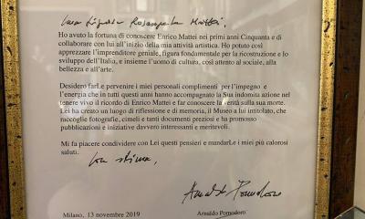 lettera di Arnaldo Pomodoro