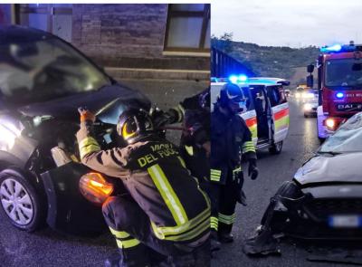 Doppio incidente all'alba: vigili del fuoco impegnati a Treia e in A14, un ferito estratto dalle lamiere