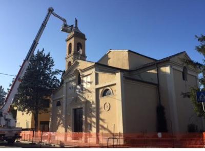 Passo di Treia, lavori di restauro della Chiesa di Sant'Ubaldo: cambia la viabilità lungo la statale 361