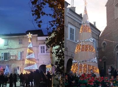 Un albero di Natale "a spirale" intrecciato a mano: Mogliano esalta il suo sapere artigianale