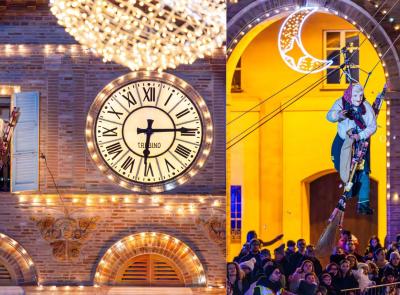 Civitanova, la magia dell'Epifania in piazza: la Befana scende da Palazzo Sforza tra dolci e applausi (FOTO)