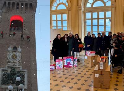 Recanati, la Befana scende dalla Torre: gioia e solidarietà in Piazza Leopardi