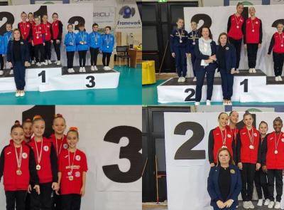 Ginnastica Macerata, scorpacciata di medaglie per le atlete di casa al campionato regionale di aerobica