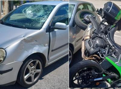 San Severino, scontro tra auto e moto: ferito un 50enne