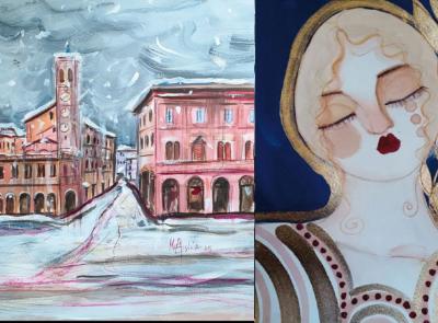 Legami d’arte a Tolentino: al Politeama la mostra di Maria Ersilia Valentini e Giulia Piangatelli
