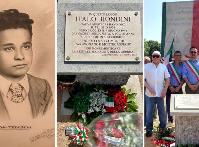 Montecassiano, fu ucciso dai nazisti per salvare una ragazza: a Carbognano il cippo per Italo Biondini Montecassiano, fu ucciso dai nazisti per salvare una ragazza: a Carbognano il cippo per Italo Biondini