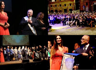 Castelli premiato, Manuela Arcuri madrina d’eccezione: Caldarola celebra l’eccellenze locali al Premio Sibilla (VIDEO e FOTO)
