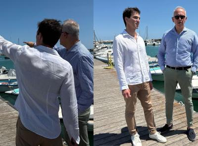 Civitanova, Acquaroli e Ciarapica al porto: "Pronti a realizzare anche la barriera frangiflutti"
